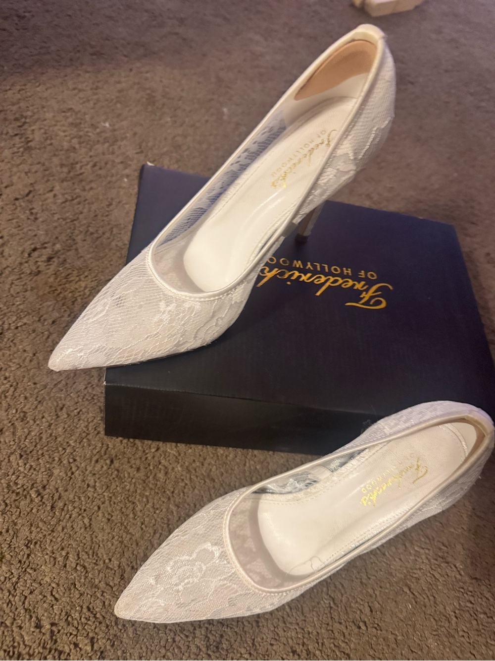 Ivory Lace Pointed-Toe Heels
